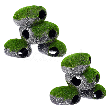 2Pcs Resin Aquarium Cave Stone Micro Landscape Scene Ornaments DJEW-WA0001-04-1