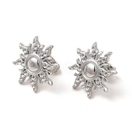 Non-Tarnish 304 Stainless Steel Sun Stud Earrings for Women EJEW-I281-21P-1