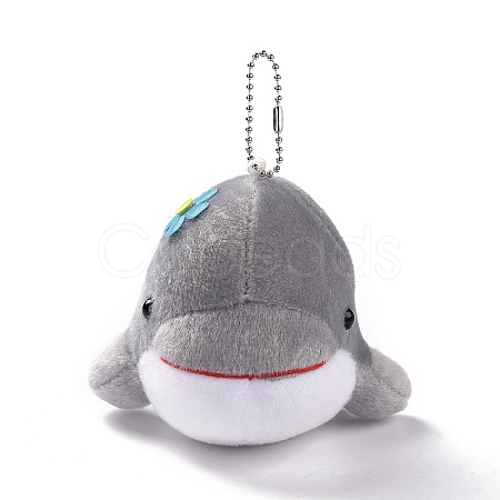 PP Cotton Mini Animal Plush Toys Dolphin Pendant Decoration HJEW-C002-01B-1