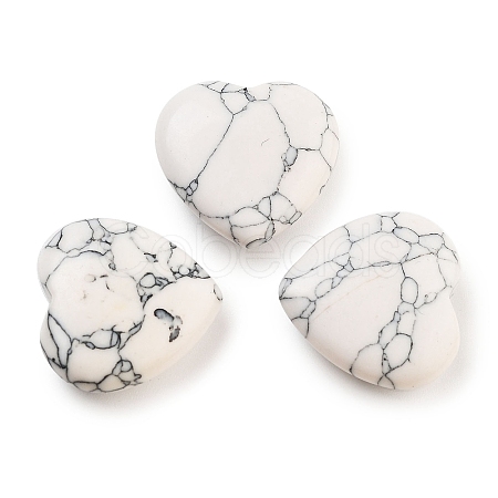 Heart Synthetic Howlite Palm Stones G-C134-06A-05-1