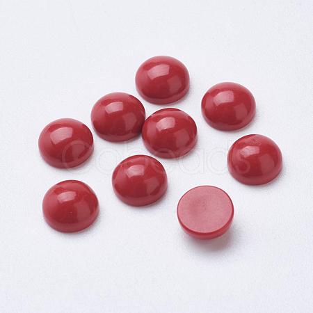 Synthetic Coral Cabochons G-F501-03-6mm-1