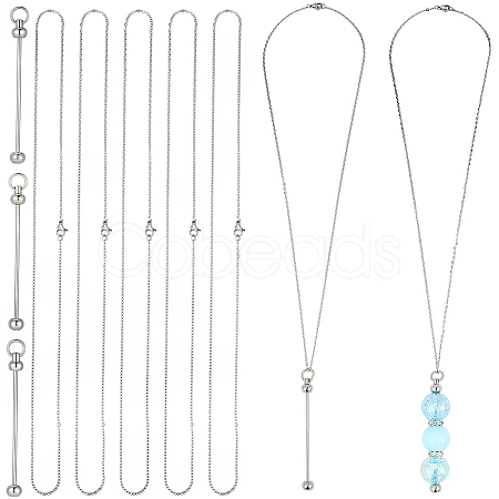 6Pcs 304 Stainless Steel Cable Chain Necklaces MAK-SC0001-46-1