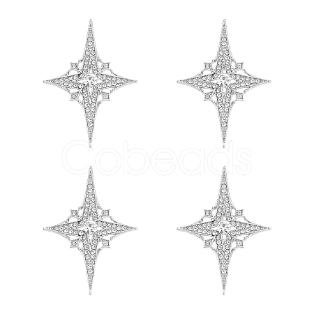 4Pcs Alloy Rhinestone Lapel Pins for Backpack Clothes JEWB-HY0001-64B-1