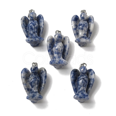 Natural Blue Spot Jasper Pendants G-C095-03P-01-1