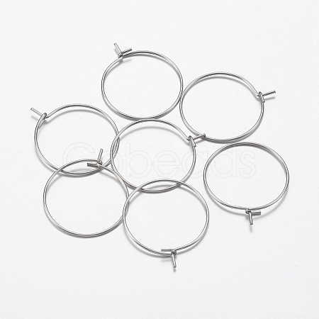 316 Surgical Stainless Steel Hoop Earrings Findings STAS-I097-050E-1