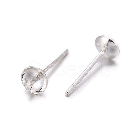 925 Sterling Silver Stud Earring Findings X-STER-K167-027B-S-1