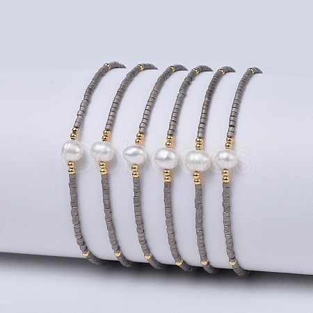 Adjustable Nylon Cord Braided Bead Bracelets BJEW-P256-B01-1