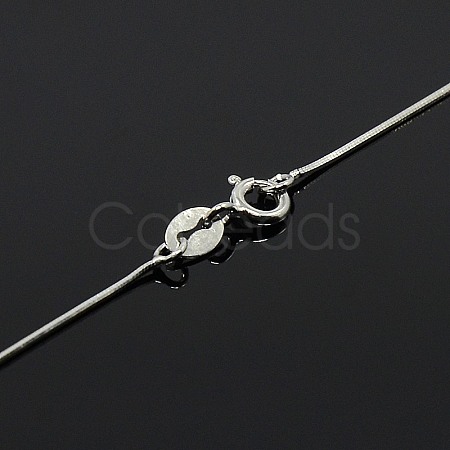 Anti-Tarnish Trendy Unisex Rhodium Plated 925 Sterling Silver Snake Chain Necklaces STER-M034-B-08-1