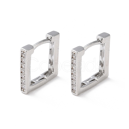 Brass Micro Pave Cubic Zirconia Hoop Earrings EJEW-P259-08P-1