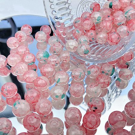 Transparent Crackle Glass Beads GLAA-D012-02B-1