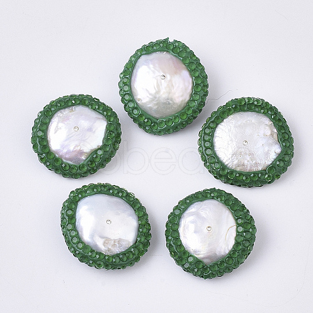 Polymer Clay Rhinestone Beads X-RB-S055-41E-1