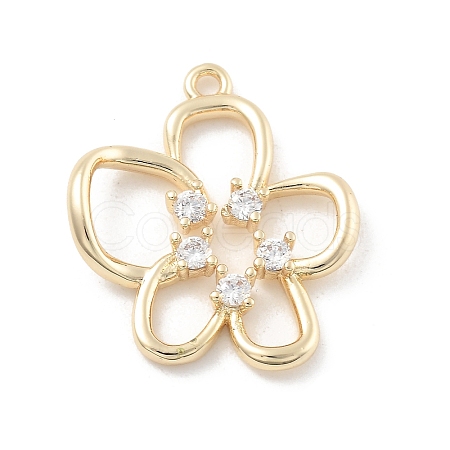 Brass Micro Pave Cubic Zirconia Pendants KK-D283-05G-1