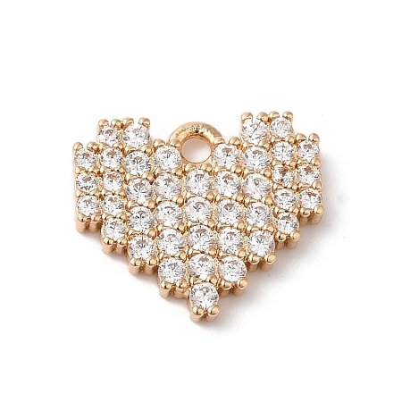 Brass Micro Pave Clear Cubic Zirconia Pendants KK-C062-077G-1