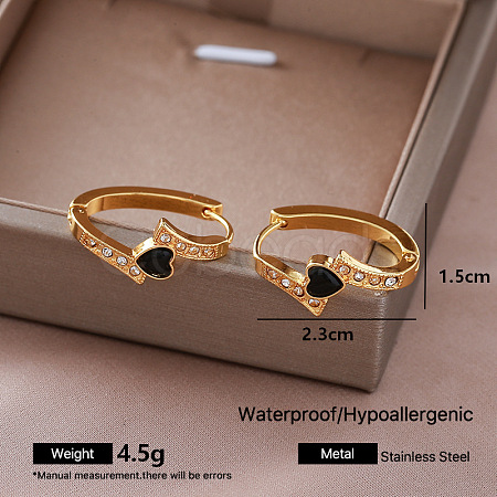 304 Stainless Steel Cubic Zirconia Hoop Earrings for Women XC7815-5-1