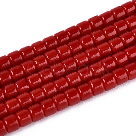 Opaque Solid Color Glass Beads Strands GLAA-N065-4x4mm-C05-1