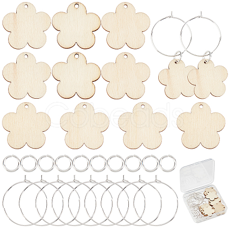 DIY Flower Wine Glass Charm Tags Making Kit DIY-SC0018-59-1