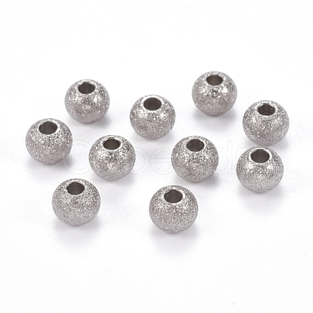 Tarnish Resistant 304 Stainless Steel Textured Beads STAS-I081-6mm-04P-1