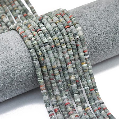 Natural African Bloodstone Beads Strands G-P575-B11-4x1mm-1
