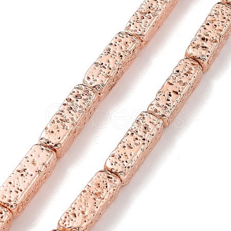 Electroplated Natural Lava Rock Beads Strands G-H303-A04-RG02-1