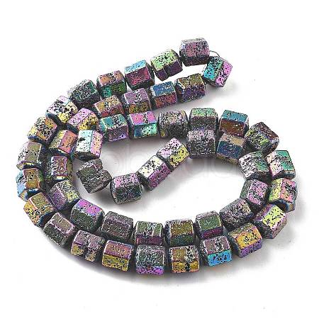 Electroplated Natural Lava Rock Beads Strands G-A251-A01-01A-1