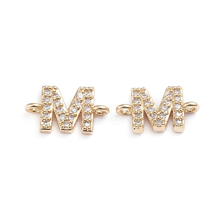 Brass Micro Pave Cubic Zirconia Letter Links X-ZIRC-I042-16G-M-1