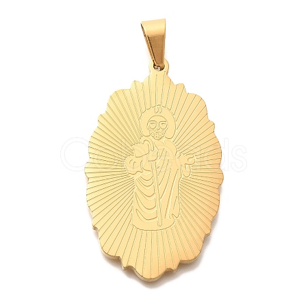 PVD Vacuum Plating 304 Stainless Steel Pendants STAS-U035-43G-02-1