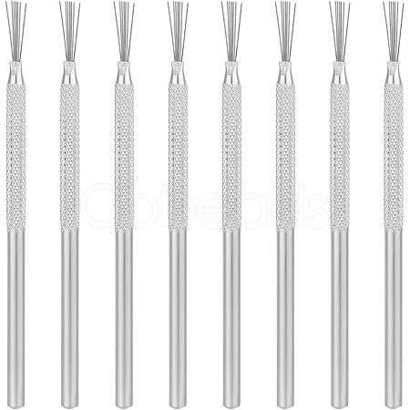 8Pcs Stainless Steel Clay Pottery Sculpture Feather Wire Texture Tool DIY-UN0003-25-1