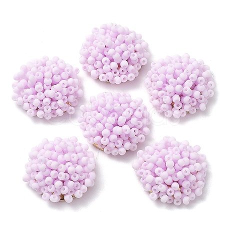 Glass Seed Beaded Cabochons FIND-G058-02C-1