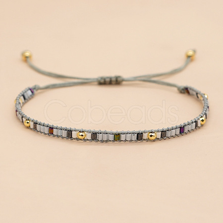 Bohemian Glass Seed Beaded Braided Bead Men NH0073-4-1
