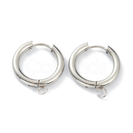 Tarnish Resistant 201 Stainless Steel Huggie Hoop Earring Findings STAS-P283-01G-P-1