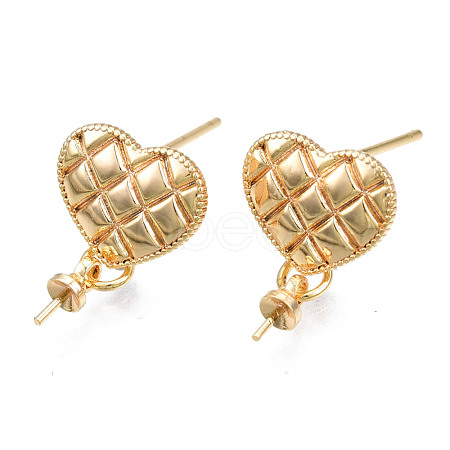 Brass Stud Earring Findings KK-N233-133-1