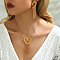 Real 18K Gold Plated Brass Heart Earrings & Necklaces for Women's Casual Style