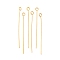 Ion Plating(IP) 304 Stainless Steel Eye Pins, Real 18K Gold Plated, 20 Gauge, 60x0.8mm, Hole: 1.9mm