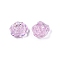 Transparent ABS Plastic Beads, Half Drilled, Flower, Pearl Pink, 15x16x6.5mm, Hole: 1.2mm