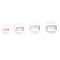 Plastic Cookie Fondant Stamper Set, Biscuit Cookie Stamp Impress, Round with Rectangle Pattern, White, 11~17x40~48mm, about 4pcs/set