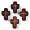 Natural Wood Beads, Dyed, Cross, Saddle Brown, 16.5~17x12.5~13x5mm, Hole: 1.6~2mm