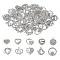 ARRICRAFT 40Pcs 10 Styles Alloy Rhinestone Pendants, Platinum Tone, Hollow Heart Love, Crystal, 13.5~20.5x14.5~23x1.5~4mm, Hole: 1.5~2.7mm, 4pcs/style