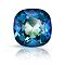 Preciosa&reg MAXIMA Crystal Fancy Stones, Czech Crystal, 435 36 132 Cushion Square, Aluminium Layer, 00030 296 Bermuda Blue, 12x12mm