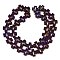 Electroplated Natural Lava Rock Beads Strands, Hollow Cross, Purple Plated, 10~10.5x10~10.5x4~4.5mm, Hole: 1mm, about 35~37pcs/strand, 14.96''~15.75''(38~40cm)