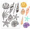 PVC Plastic Stamps, for DIY Scrapbooking, Photo Album Decorative, Cards Making, Stamp Sheets, Starfish Pattern, 16x11x0.3cm