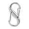 Alloy Double S Snap Hook Spring Keychain Clasps, Rock Climbing Carabiners for Women Men Camping Fishing, Platinum, 27.5x14mm