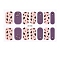 Full Cover Nail Stickers, 3D Nail Decals, Self-Adhesive, with Glass & Rhinestone & Plastic, for Nail Tips Decorations, Gray, 24x8.5~15mm, 24pcs/sheets