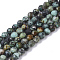 Natural African Turquoise(Jasper) Beads Strands, Faceted, Round, 4mm, Hole: 0.7mm, about 80~100pcs/strand, 15.16 inch(38.5cm)