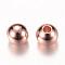 Brass Spacer Beads, Round, Rose Gold, 5x4.5mm, Hole: 1.5mm