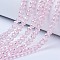 Electroplate Glass Beads Strands, AB Color Plated, Faceted, Rondelle, Pink, 4x3mm, Hole: 0.4mm, about 123~127pcs/strand, 16.5~16.9 inch(42~43cm)