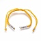 Nylon Cord Braided Bead Bracelets Making, with Brass Beads, Long-Lasting Plated, Real Platinum Plated, Gold, 10-1/4 inch~11-5/8 inch(26~29.6cm)