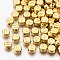 CCB Plastic Beads, Horizontal Hole, Flat Round with Letter, Golden, 7x4mm, Hole: 1.8mm, about 3300pcs/500g