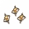 Rack Plating Brass Micro Pave Cubic Zirconia Pendants, Long-Lasting Plated, Lead Free & Cadmium Free, Real 18K Gold Plated, Skull Charm, Antique Silver & Golden, 25x19x5mm, Hole: 2mm