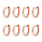 Nbeads 4 Pairs Clear Cubic Zirconia Hoop Earring, Brass Jewelry for Women, Rose Gold, 13x13.5x2mm, Pin: 0.8mm