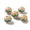 Handmade Porcelain Beads, Famille Rose Porcelain, Round, PeachPuff, 12~13.5mm, Hole: 1.8mm